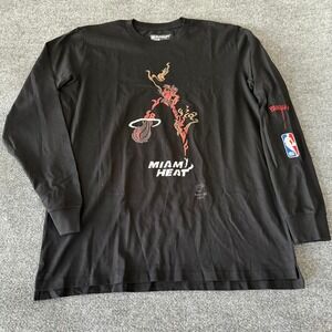 Miami Heat Bandulu x Bleacher Report Long Sleeve Shirt Black Mens XL NEW